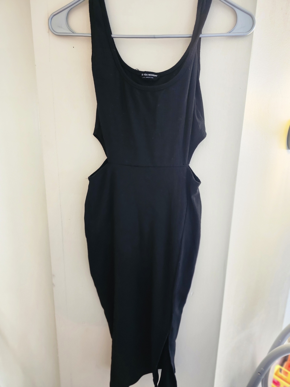 See You Monday Black Cutout Midi Dress